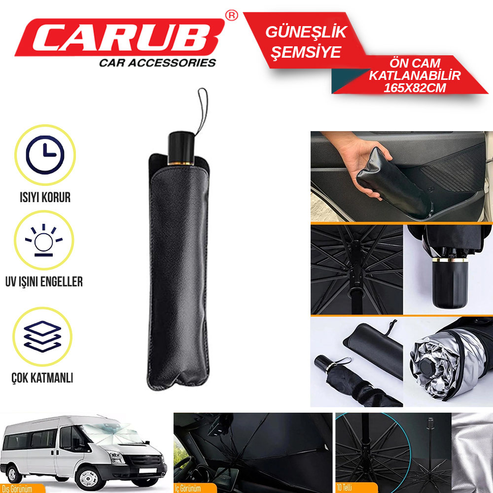 SEMSiYE TiP BÜYÜK ÖN GÜNESLiK82*165 cm KATLANIR 1